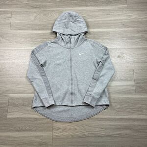 Nike Womens Sweatshirt Small Gray Hooded Full Zip Sports